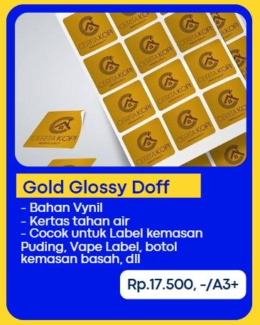 Stiker Gold Glossy Doff A3+