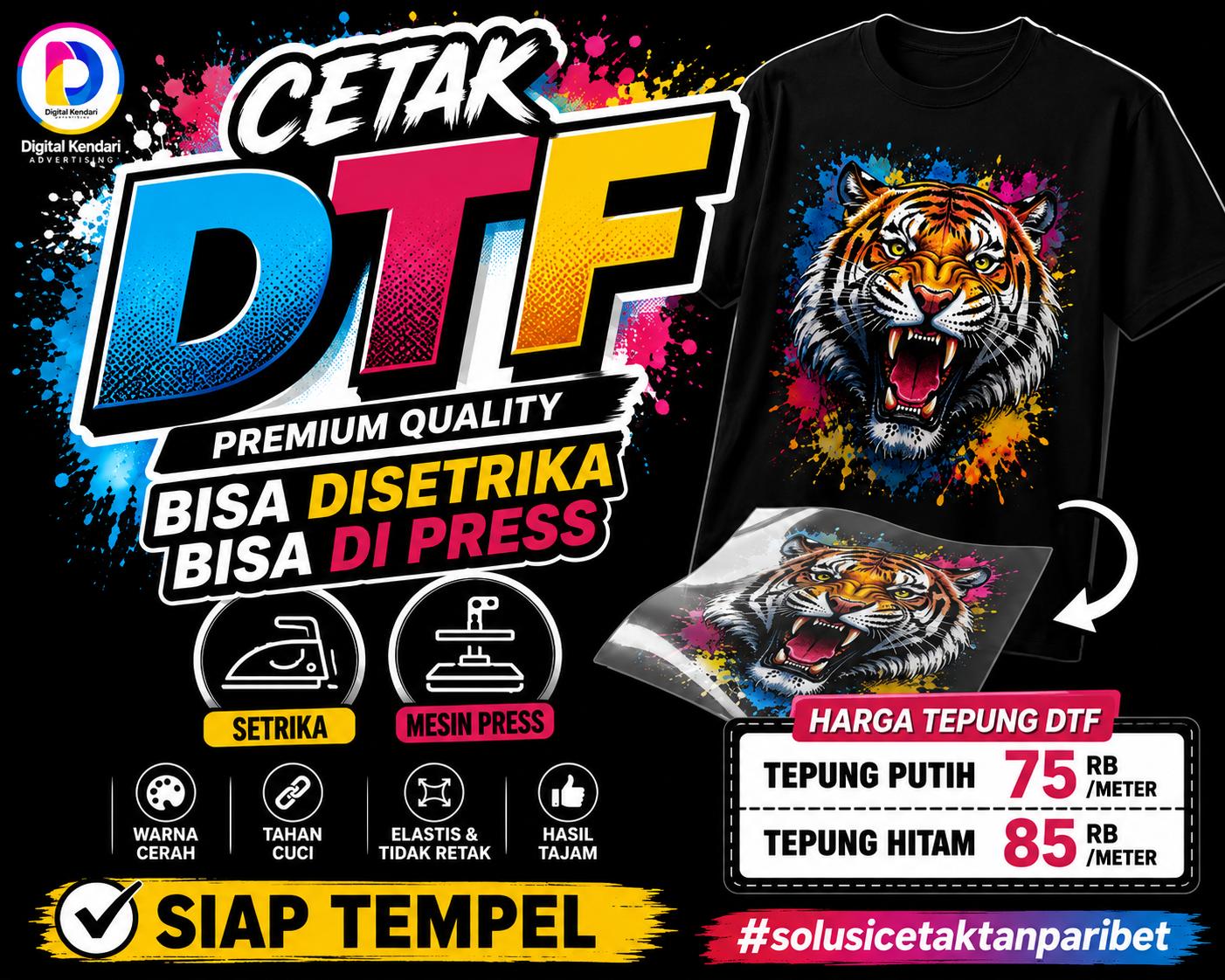 Sablon Murah bahan DTF di Kendari